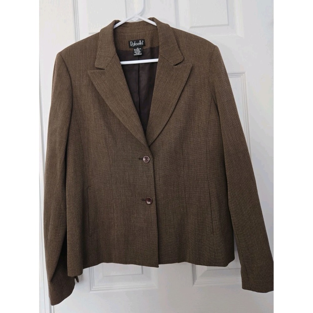 Elegant RAFAELLA Women's Brown Tweed Blazer Jacket Coat  Size 14